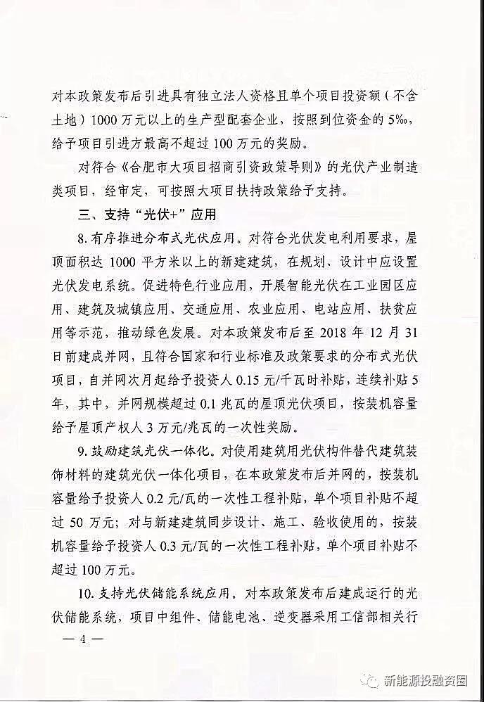 【重磅】合肥分布式光伏給予投資人0.15元/千瓦時(圖4) 【重磅】合肥分布式光伏給予投資人0.15元/千瓦時(圖4)